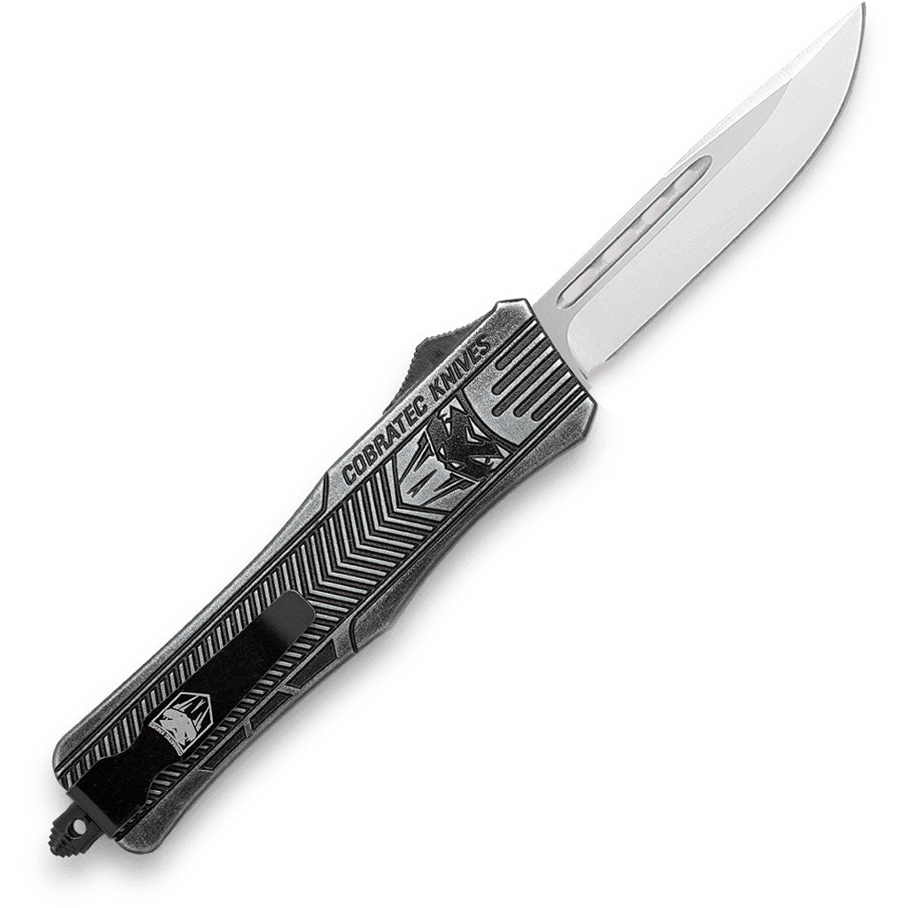 CobraTec Medium CTK-1 OTF Knife Dual Action OTF Blade Stonewash
