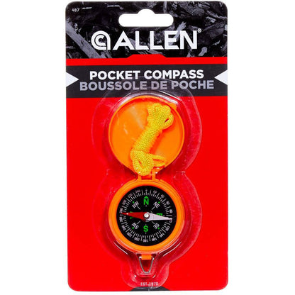 Allen Pocket Compass W/Lid Orange