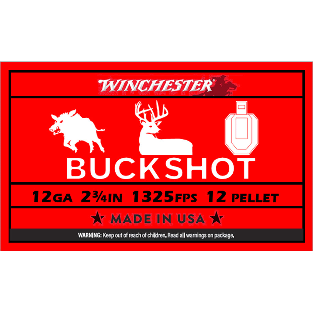 Winchester Autobuck Buckshot Load 12 ga. 2 3/4 in 12 Pellet 1 Buck 5 rd.