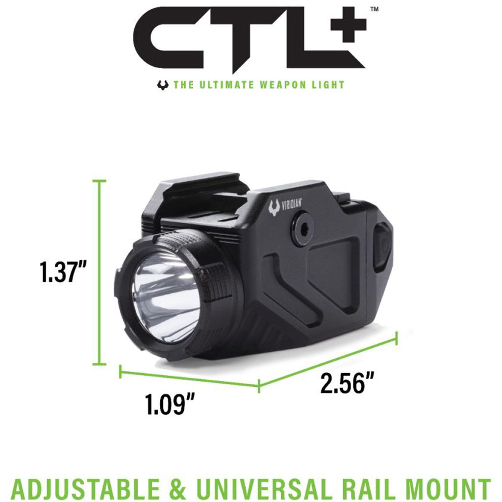 Viridian CTL+ Universal Weapon Light 1,100 Lumen Tactical Light Black
