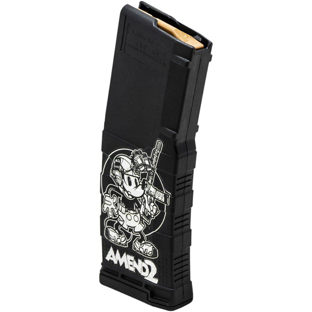 Amend2 AR-15 Mod 3 Magazine 5.56/223 Black Steamboat Willie 30 rd.