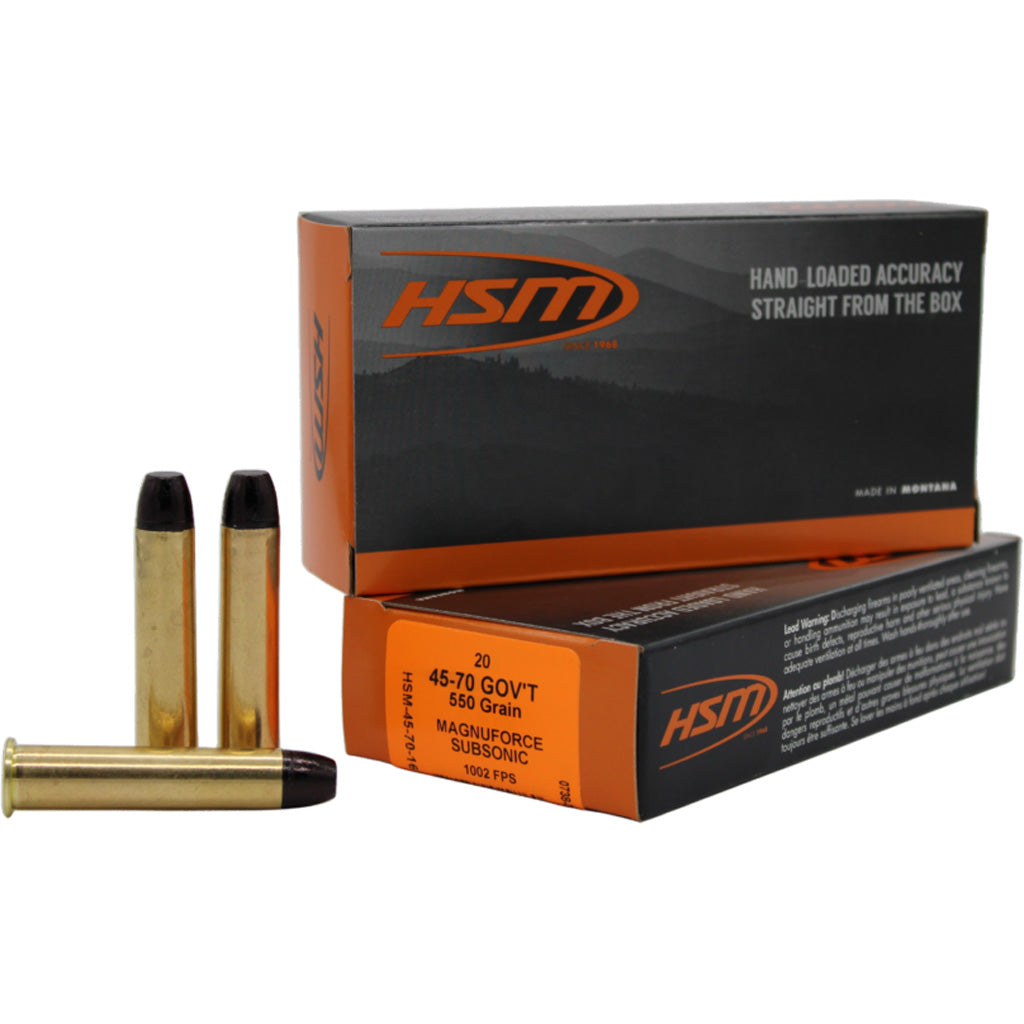 HSM Magnuforce Subsonic Ammo 45-70 Gov&