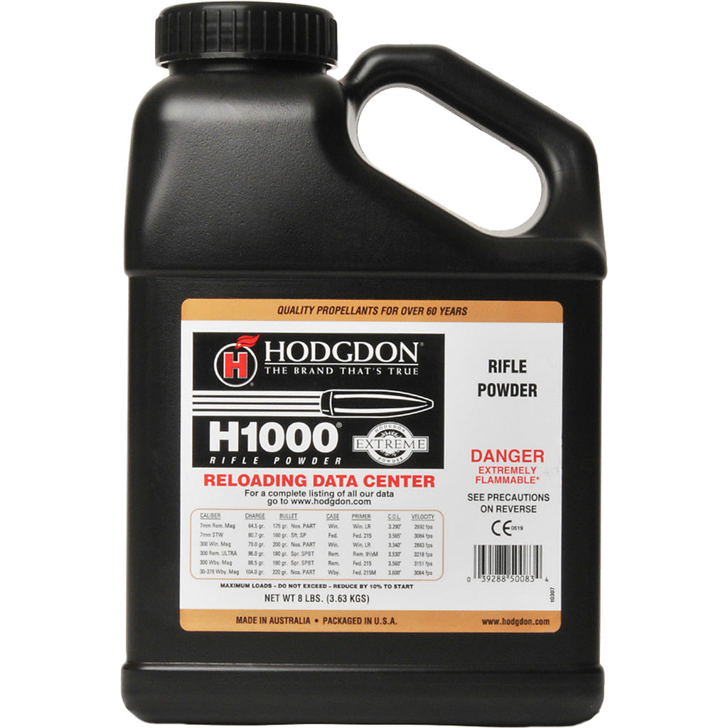 Hodgdon H1000 Powder 8 lb. Extreme Rifle HAZMAT