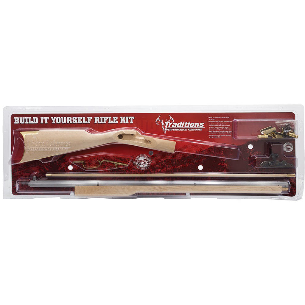 Traditions Kentucky Percussion Rifle Kit .50 Cal 33.5 in. White/Raw Hardwood