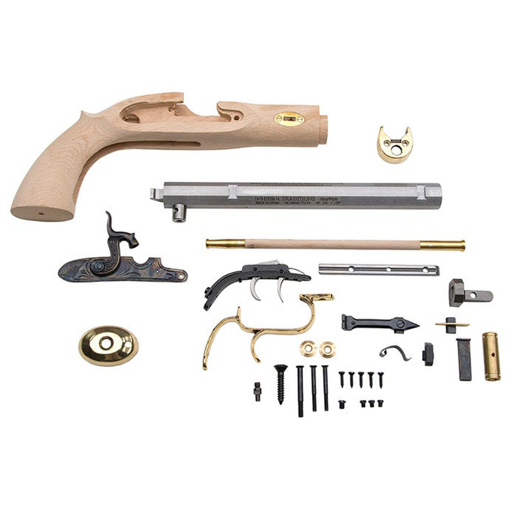 Traditions Trapper Percussion Pistol Kit .50 Cal 9.75 in. White/Raw Hardwood