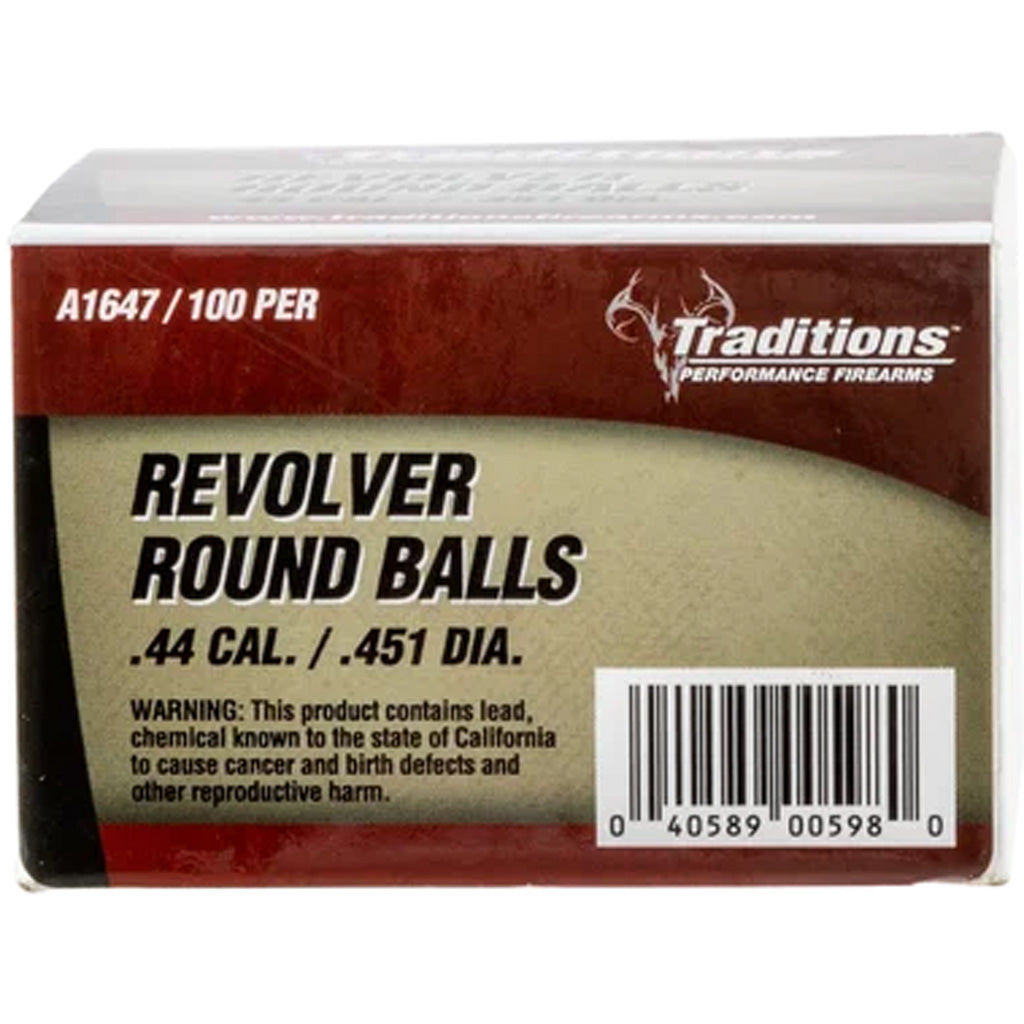 Traditions Revolver Round Balls .44 Cal. - .451 Dia 140 gr. 100 pk.