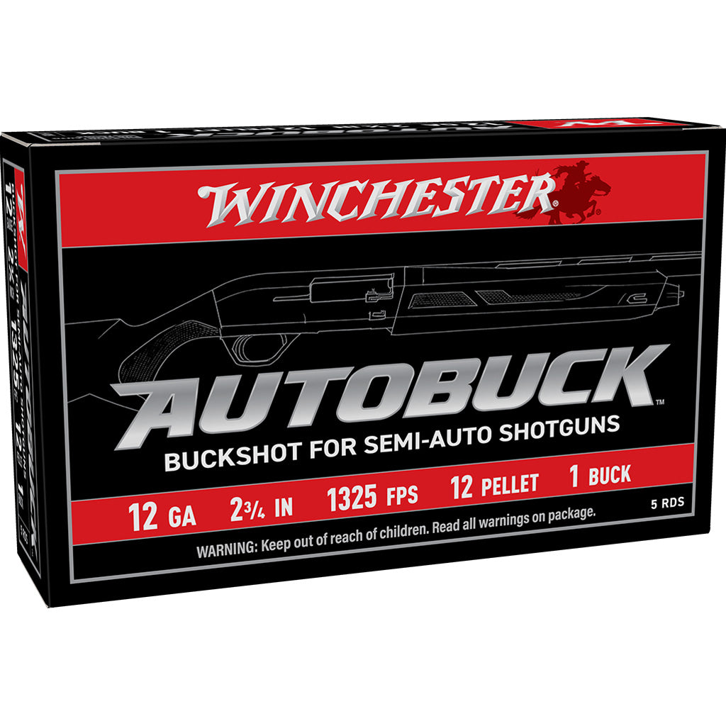 Winchester Autobuck Buckshot Load 12 ga. 2 3/4 in 12 Pellet 1 Buck 5 rd.