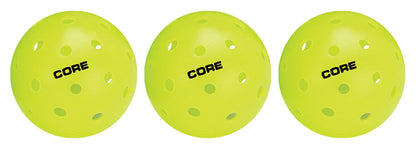 CORE PICKLEBALL Pickleball Balls 3 Pack - High-Performance Outdoor &amp; Indoor Use
