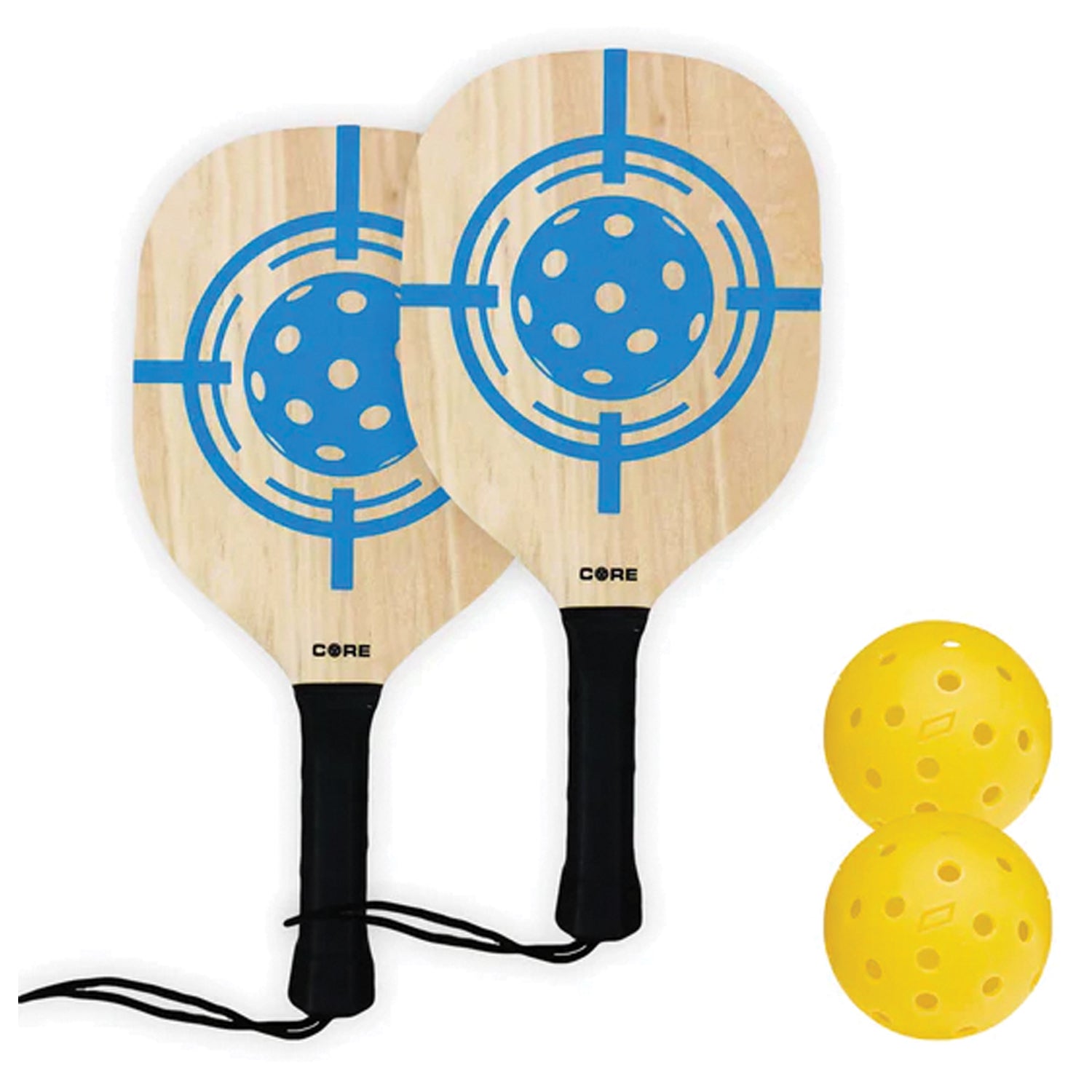 CORE PICKLEBALL Wood Paddle Set - Durable Pickleball Paddles for Recreational Play