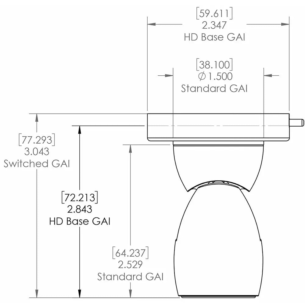 Lumitec GAI2 White Dimming/Red &amp; Blue Non-Dimming Heavy Duty Base - Brushed Housing [111800]