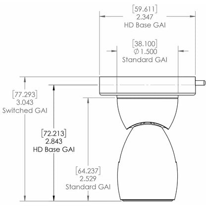 Lumitec GAI2 White Dimming/Red &amp; Blue Non-Dimming Heavy Duty Base - Brushed Housing [111800]