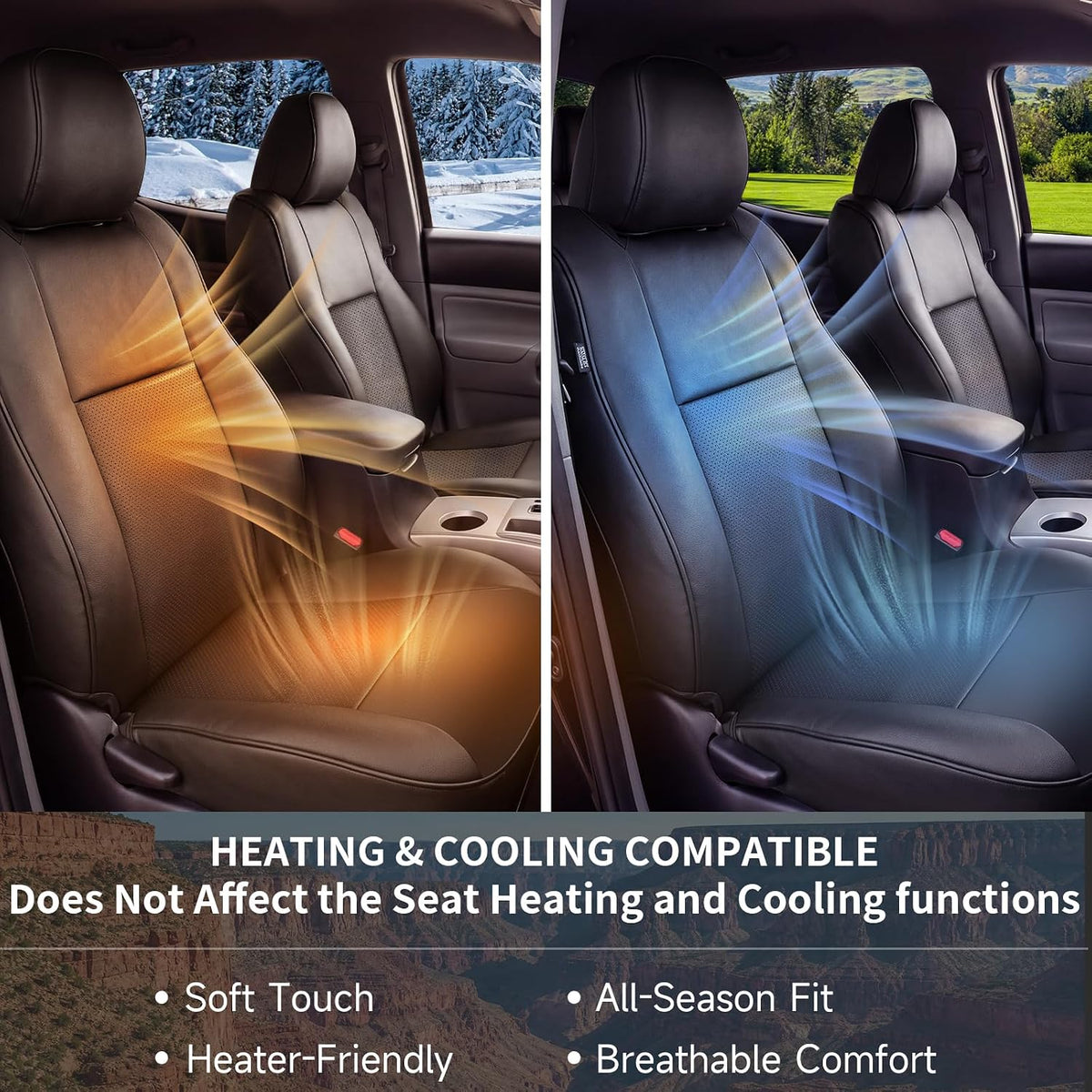 Umbrauto Car Seat Covers for Toyota Tacoma 2005-2015 Double &amp; Crew Cab,Nappa Leather, 3D Laser-Scan Custom Fit, Waterproof, Easy-Clean, Full Coverage, Airbag Compatible, Pet &amp; Scratch Protection
