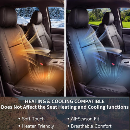 Umbrauto Car Seat Covers for Toyota Tacoma 2005-2015 Double &amp; Crew Cab,Nappa Leather, 3D Laser-Scan Custom Fit, Waterproof, Easy-Clean, Full Coverage, Airbag Compatible, Pet &amp; Scratch Protection
