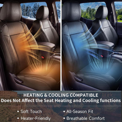 Umbrauto Seat Covers for Toyota Tacoma 2016-2023 Double &amp; Crew Cab,Nappa Leather, 3D Laser-Scan Custom Fit, Waterproof, Easy-Clean, Full Coverage, Airbag Compatible, Pet &amp; Scratch Protection