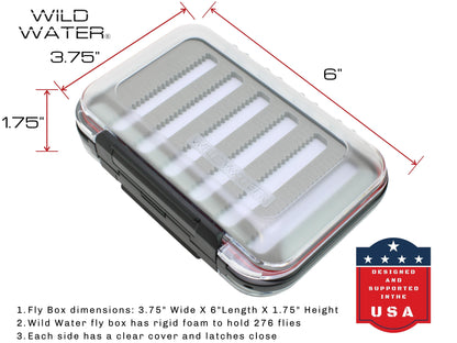 Nymph Fly Assortment, 48 Flies | 2 Sided Fly Box | Wild Water Fly Fishing