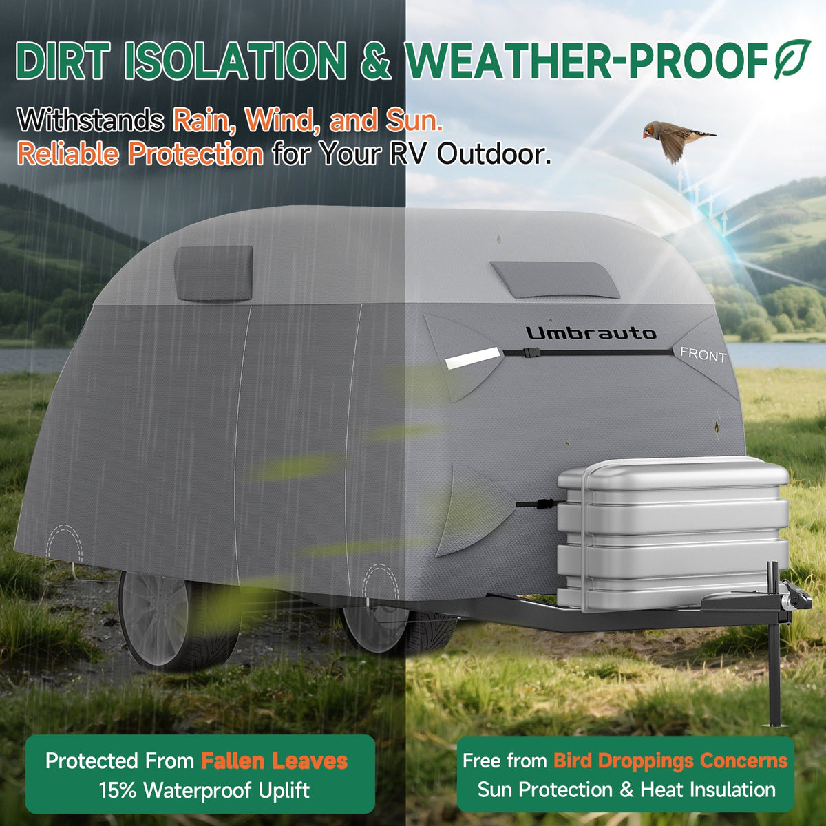 Umbrauto 7 Layers Teardrop Travel Trailer Cover