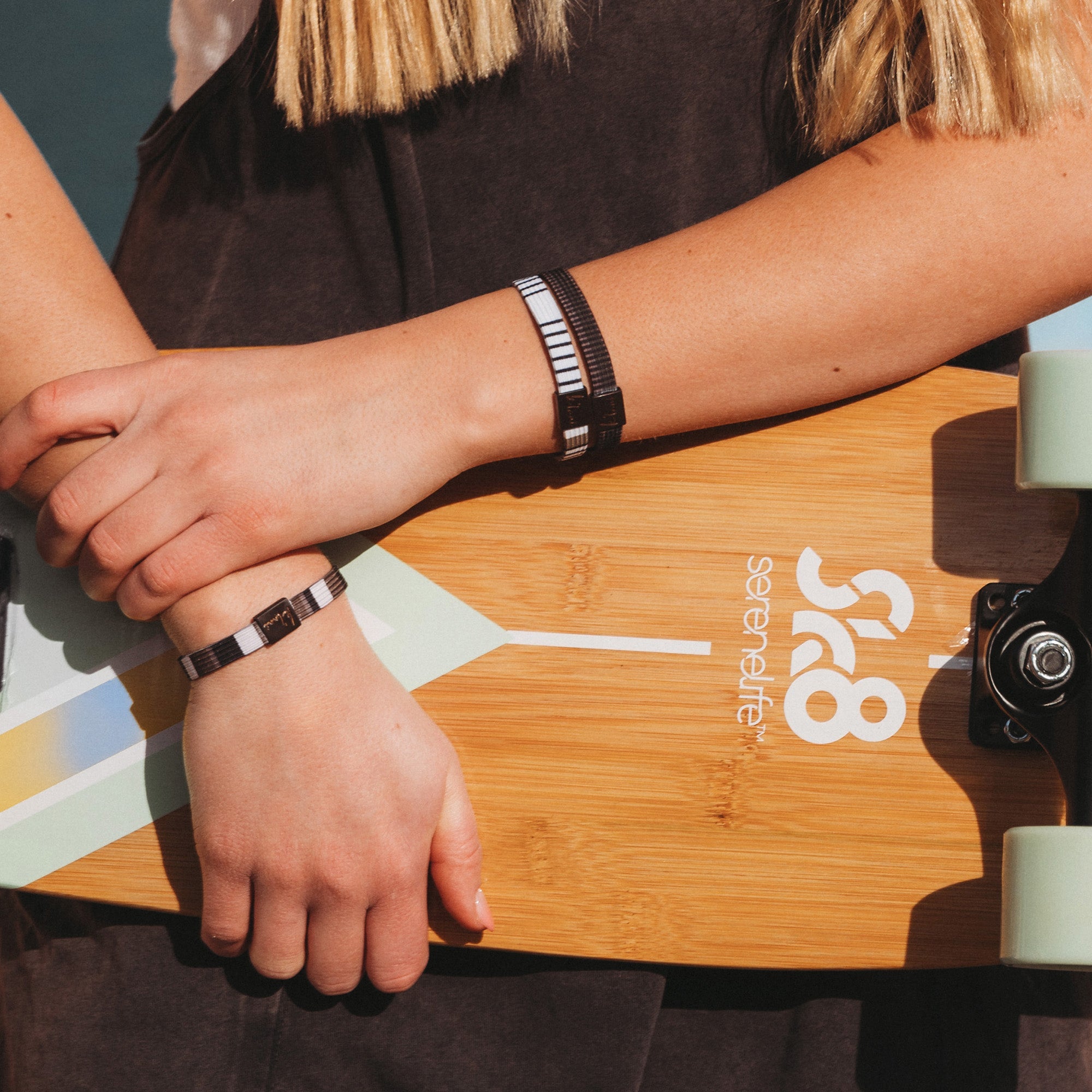 "Strength" Blacks, Greys &amp; Whites Hair + Wrist Bands