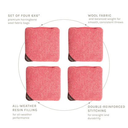 6-in Herringbone Cornhole Bags | Premium All-Weather Collection