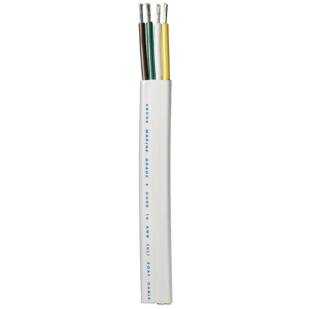 Ancor Trailer Cable - 16/4 AWG - Yellow/White/Green/Brown - Flat - 300&