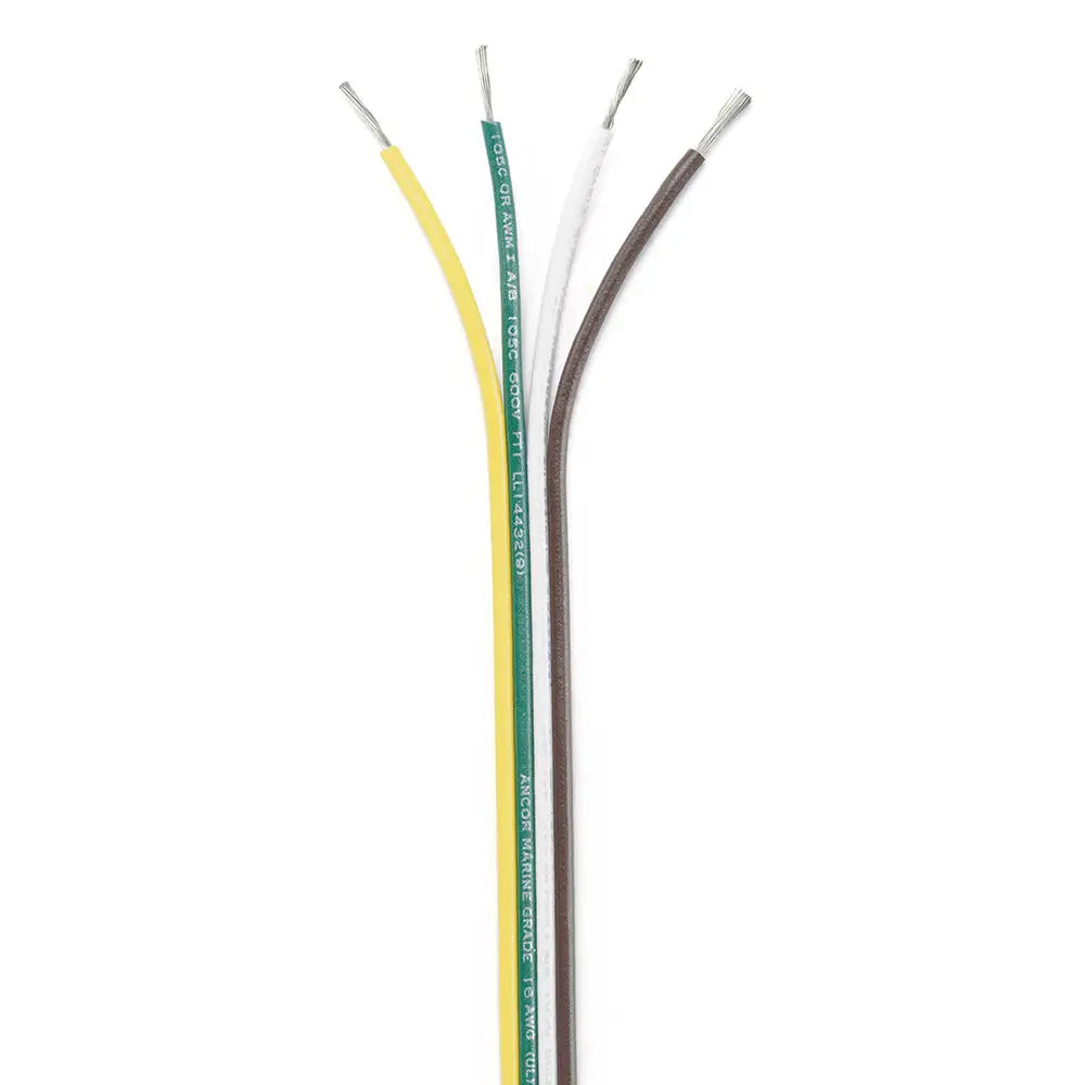 Ancor Ribbon Bonded Cable - 16/4 AWG - Brown/Green/White/Yellow - Flat - 100&