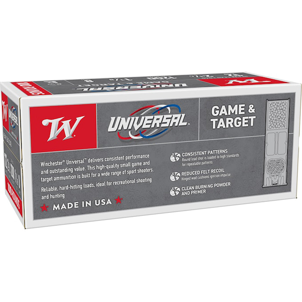Winchester Universal Light Target Shotshell 12 ga. 2 3/4 in. 1 1/8 oz. 8 Shot 100 rd.