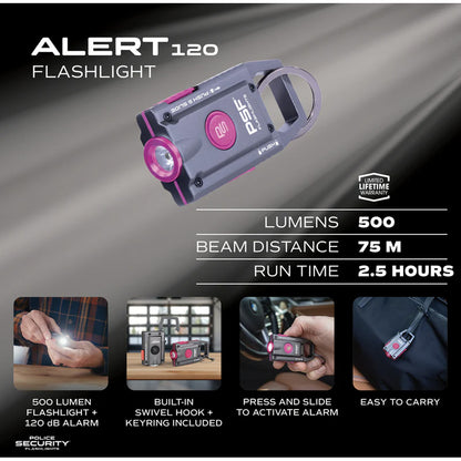 Police Security Alert 120 Personal Alarm Light 500 Lumens