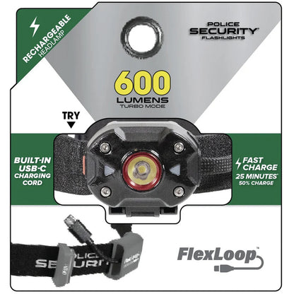 Police Security FlexLoop Mini Headlamp 600 Lumens