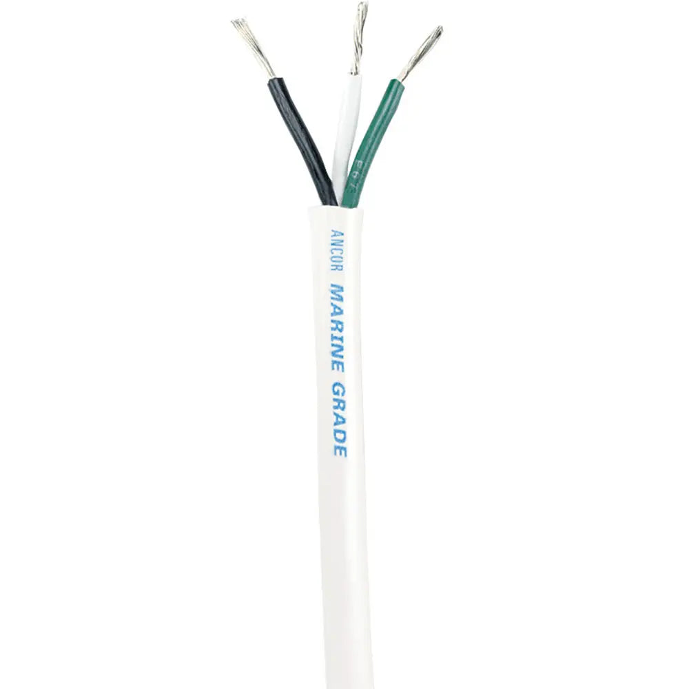 Ancor White Triplex Cable - 12/3 AWG - Round - 100&