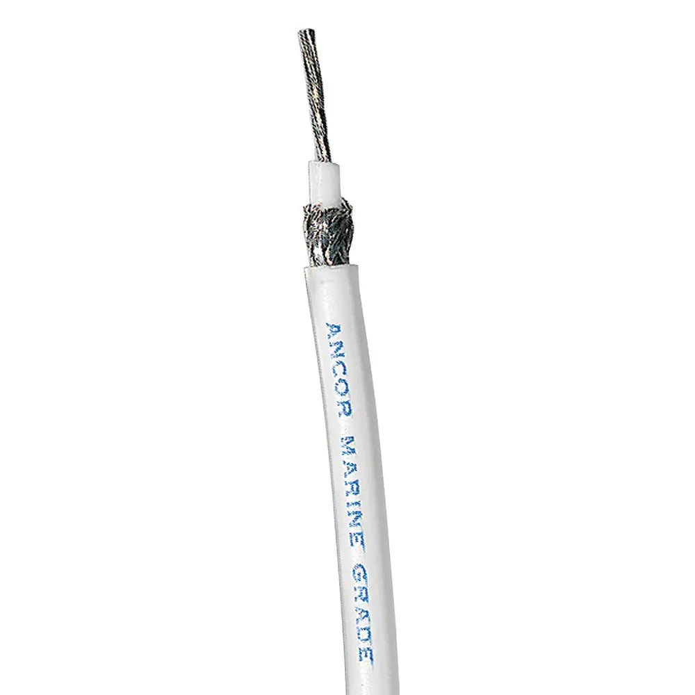 Ancor White RG 8X Tinned Coaxial Cable - 500&