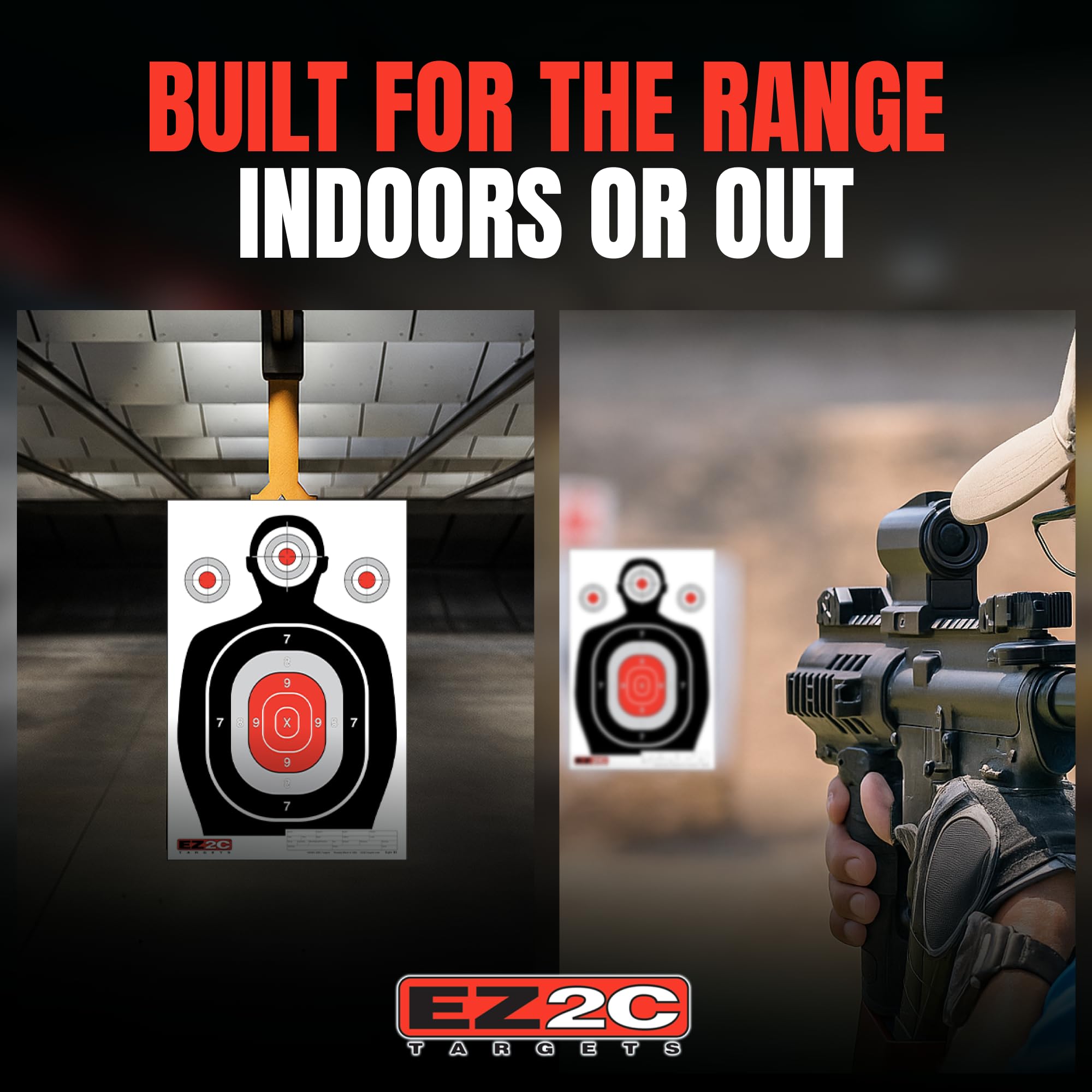 25 EZ2C 12"x18" Silhouette Shooting Target USA MADE Paper Range Targets (Peel-Off Pad of 25)