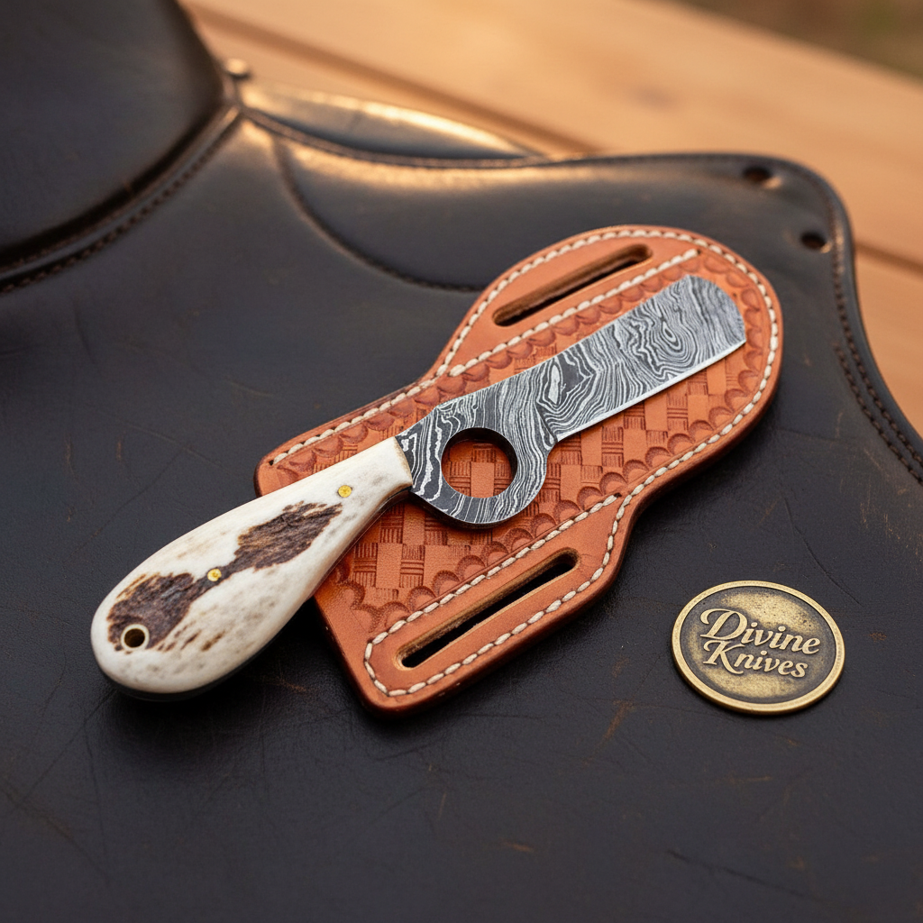 Antler Loop Bull Cutter with Integrated Finger Loop and Antler Handle