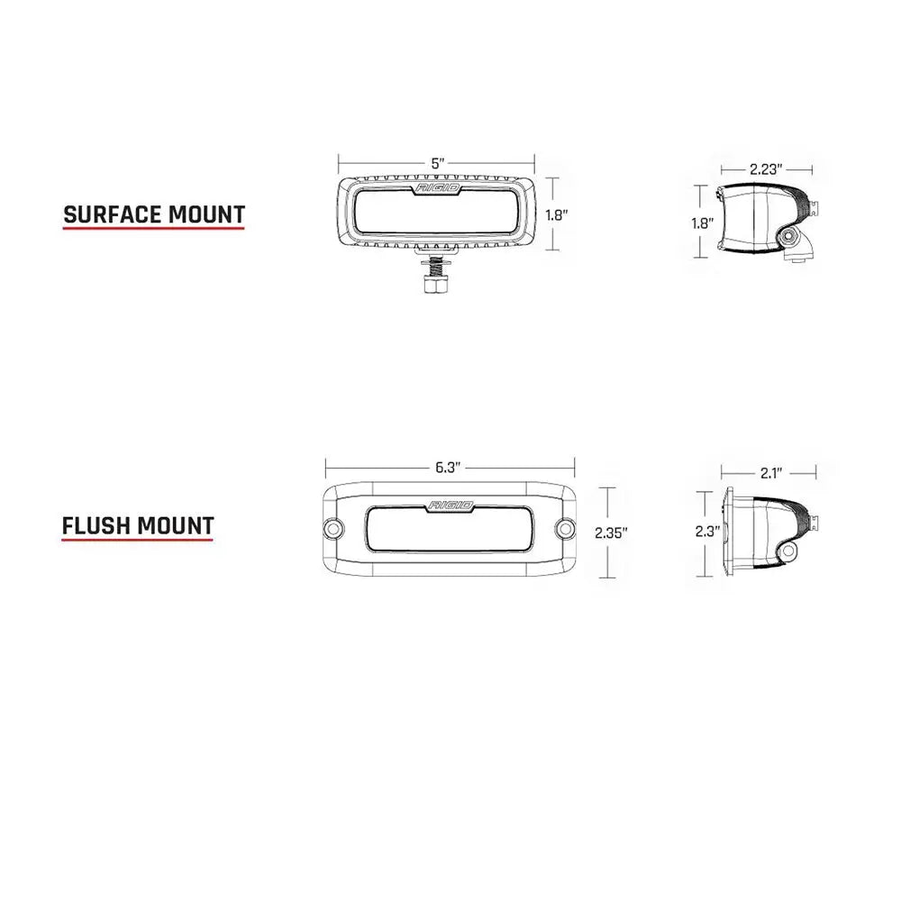 RIGID Industries SR-Q PRO Back Light Kit - Flush Mount Diffused - Pair - Black [980033]