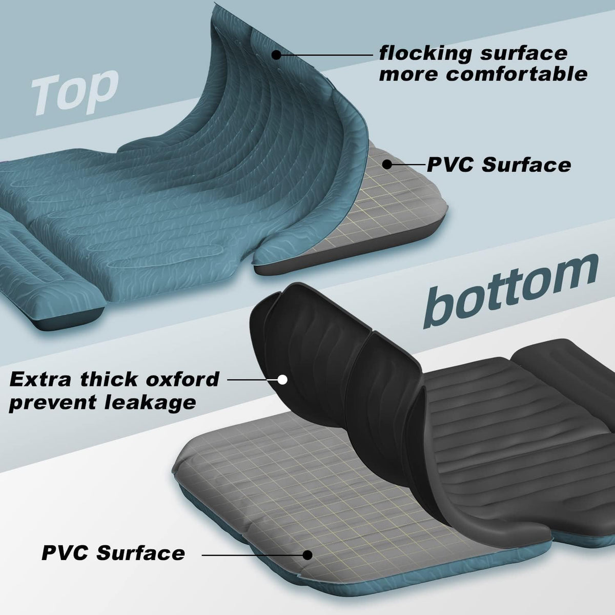 Umbrauto 63in Extended SUV Mattress Quick Inflate, Includes Pump &amp; 2 Pillows£¬Teal