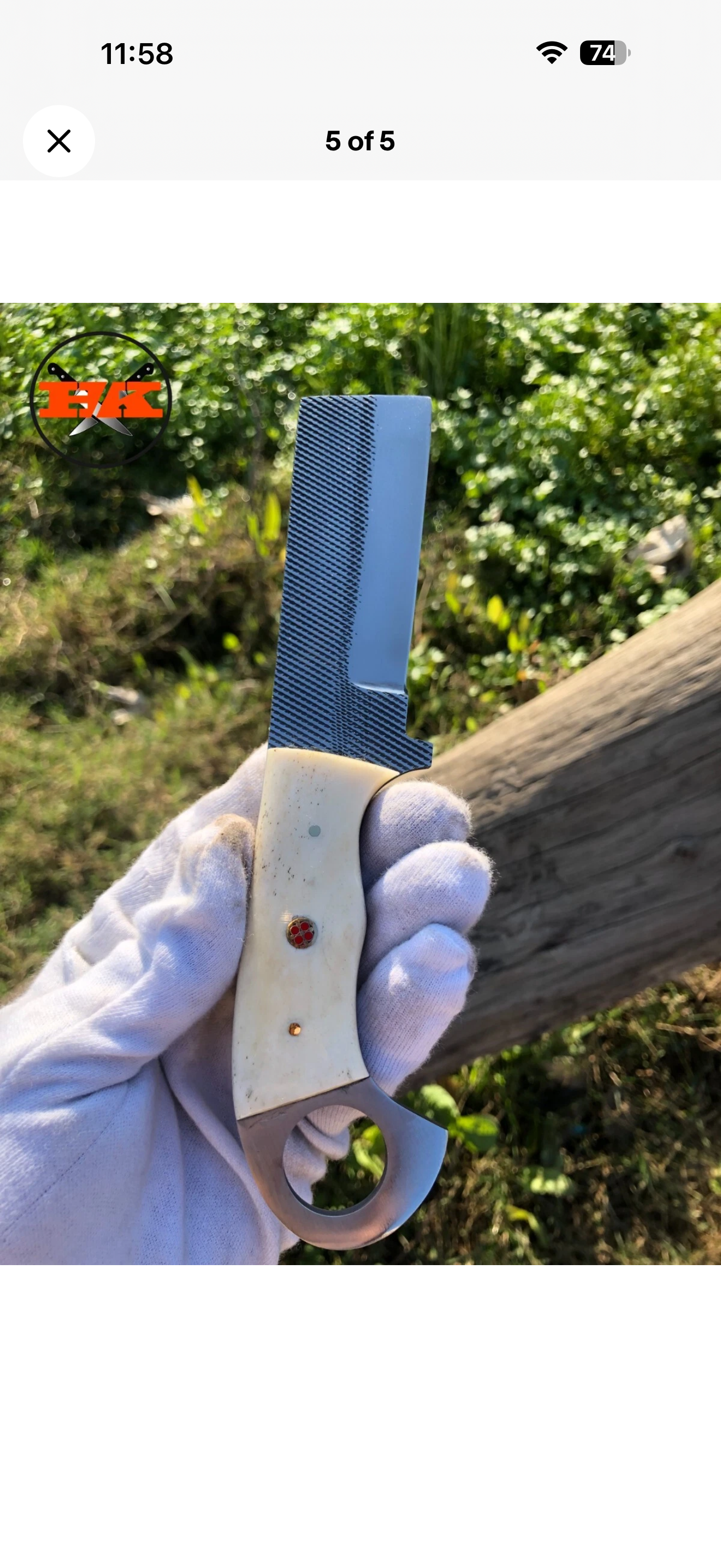 Rasp Steel Bone Bull Cutter with File Texture and Ring Handle