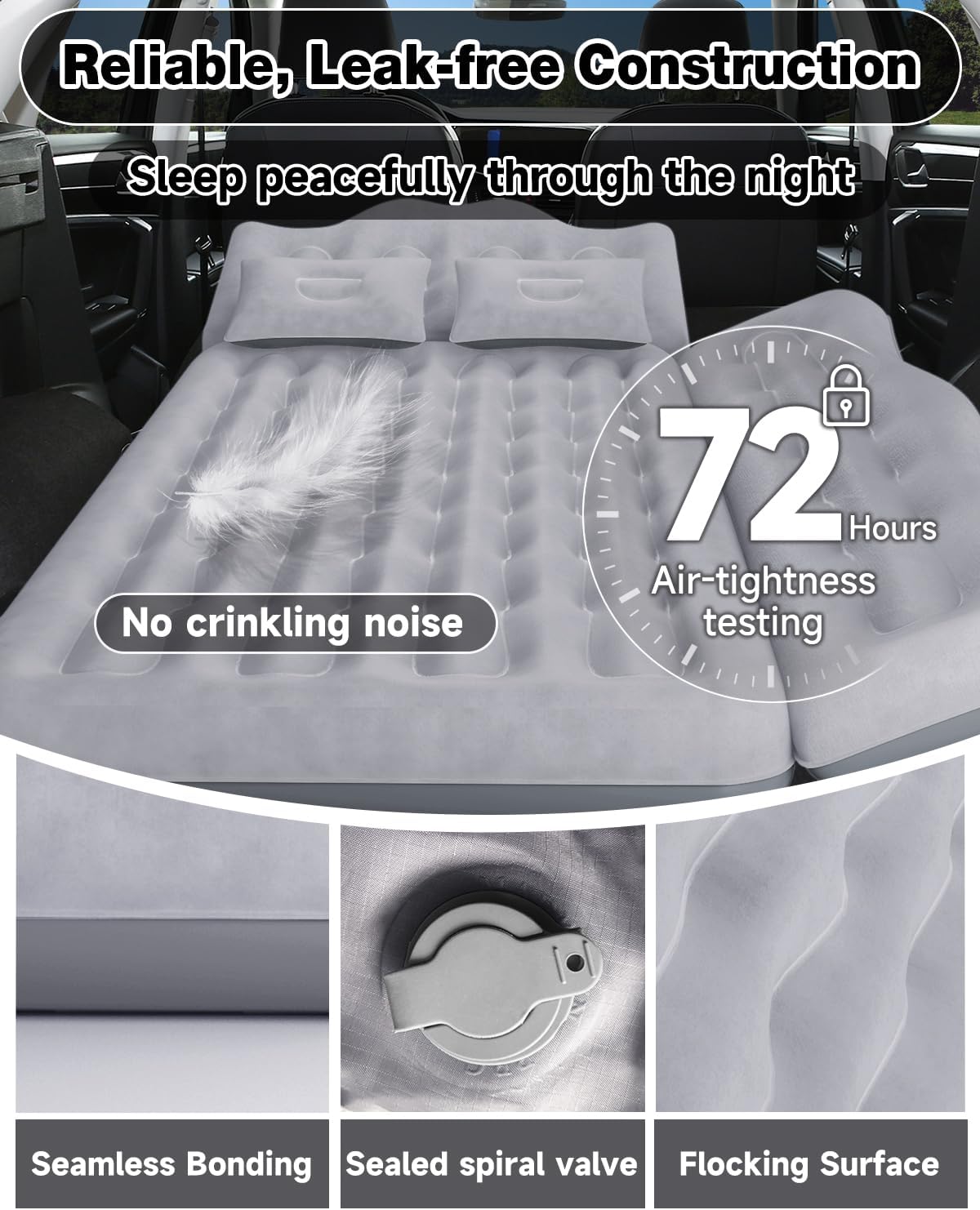 Umbrauto 23.62in/60cm Wide Inflatable Truck Mattress Car &amp; SUV Back Seat Camping Bed with Pump