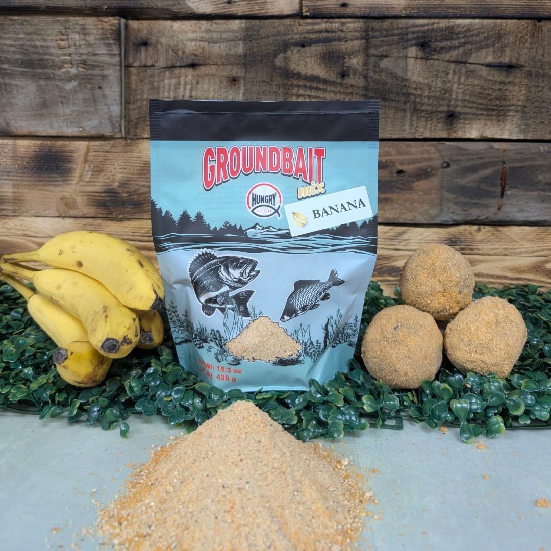 HungryFish GroundBait Mix - (Banana) 15.5oz