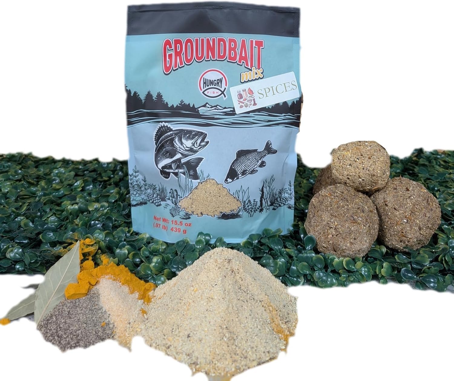 HungryFish GroundBait Mix - (Spices ) 15.5oz