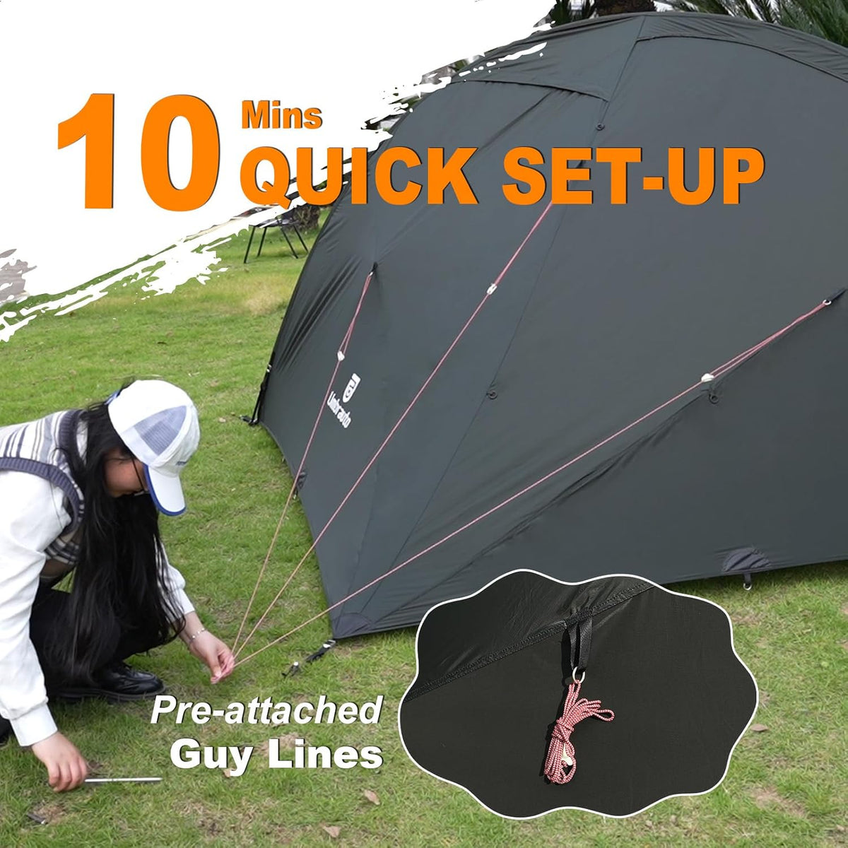Umbrauto 4 Person Ultralight Camping Tent Waterproof 3-Season Dome Tent for Hiking, Backpacking &amp; Outdoor Adventure