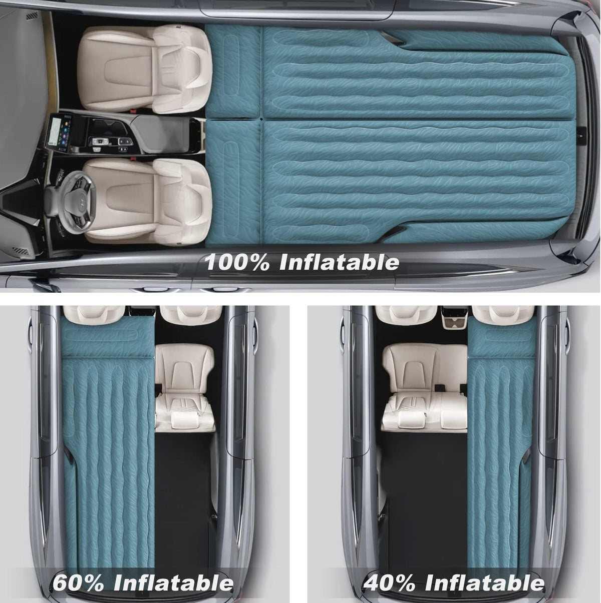 Umbrauto 63in Extended SUV Mattress Quick Inflate, Includes Pump &amp; 2 Pillows£¬Teal