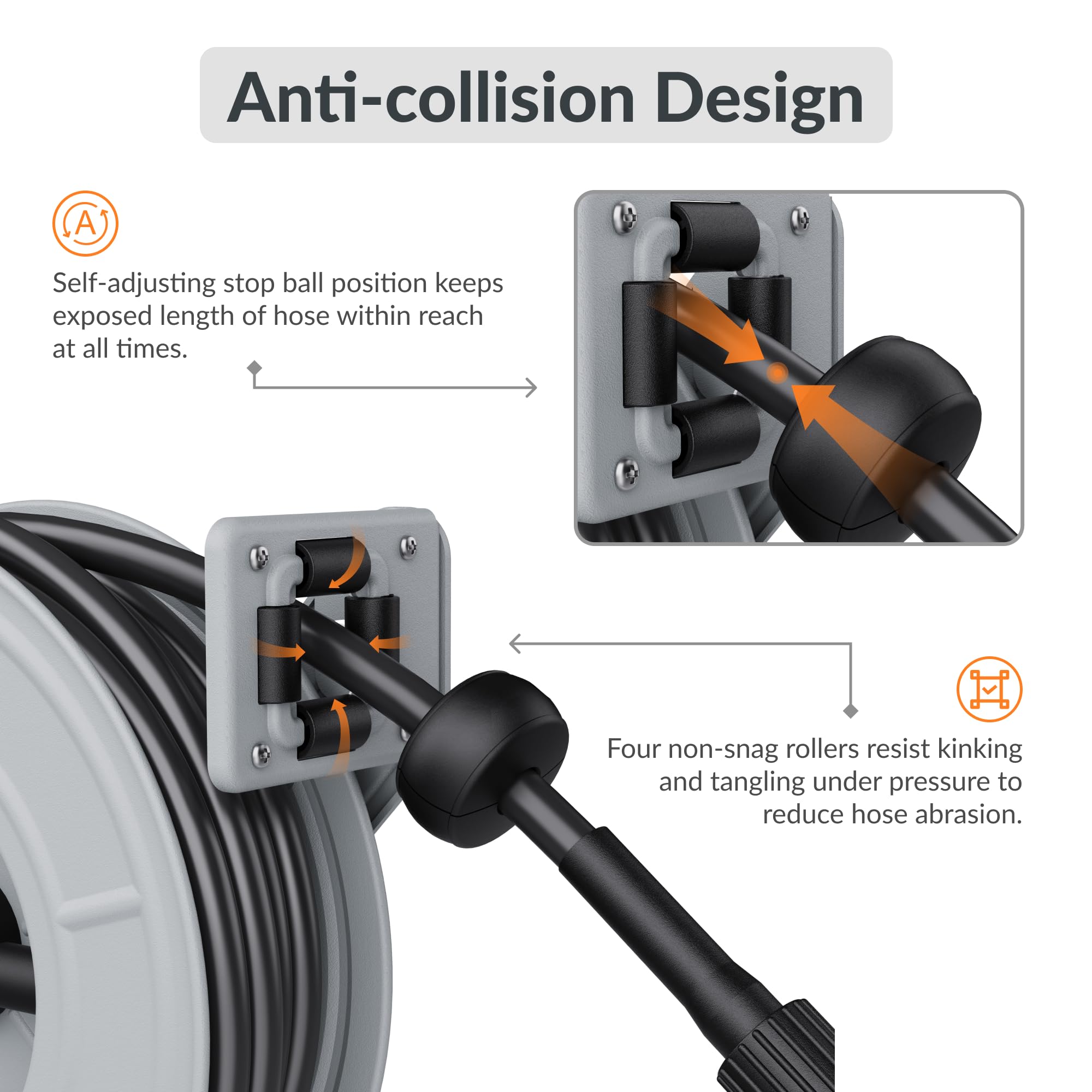 Retractable Pressure Hose Reel-1/4in
