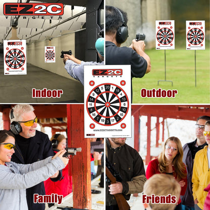 EZ2C Four Fun Game Styles: Paper Targets Shooting Range 11"x17" USA MADE
