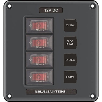 Blue Sea 4320 Circuit Breaker Switch Panel 4 Position - Gray [4320]