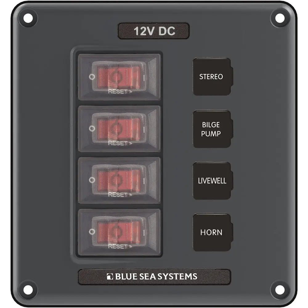 Blue Sea 4320 Circuit Breaker Switch Panel 4 Position - Gray [4320]