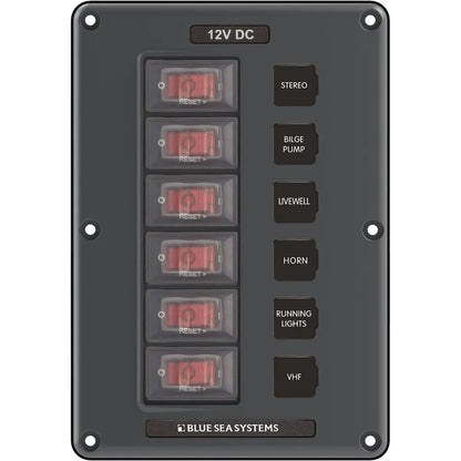 Blue Sea 4322 Circuit Breaker Switch Panel 6 Position - Gray [4322]