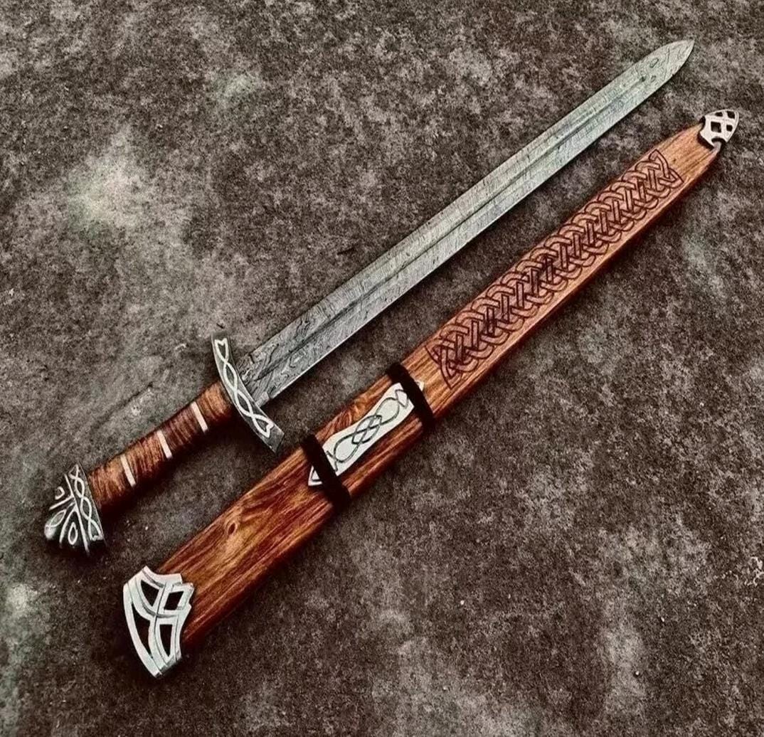 Norwegian Viking Sword with Carved Norse Knotwork