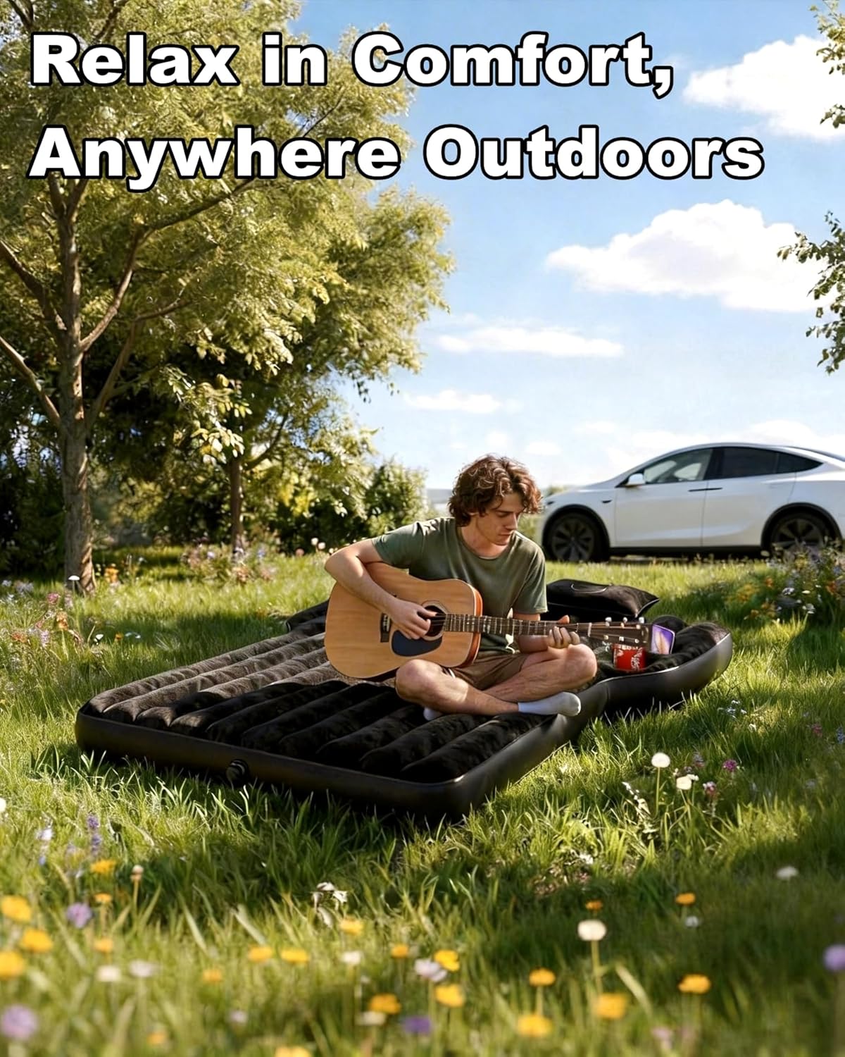 Umbrauto Tesla Y Car Camping SUV Thicken Air Mattress,Black