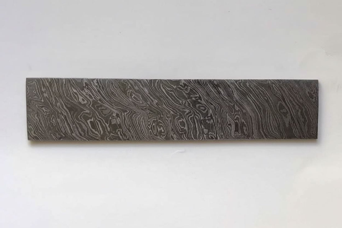 8 Inch Firestorm Pattern Damascus Steel Billet Bar Blank for Custom Knife Making