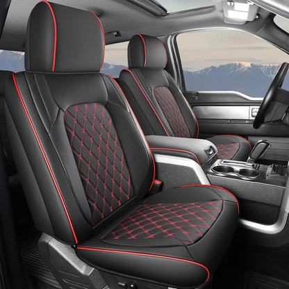 Umbrauto Leather Seat Covers for Silverado/Sierra, Waterproof Custom Full Set Seatcovers for Chevy Silverado/GMC Sierra 2007-2013 &amp; 2019-2026 1500, 2020-2026 2500HD 3500HD Crew/Double/Extended Cab