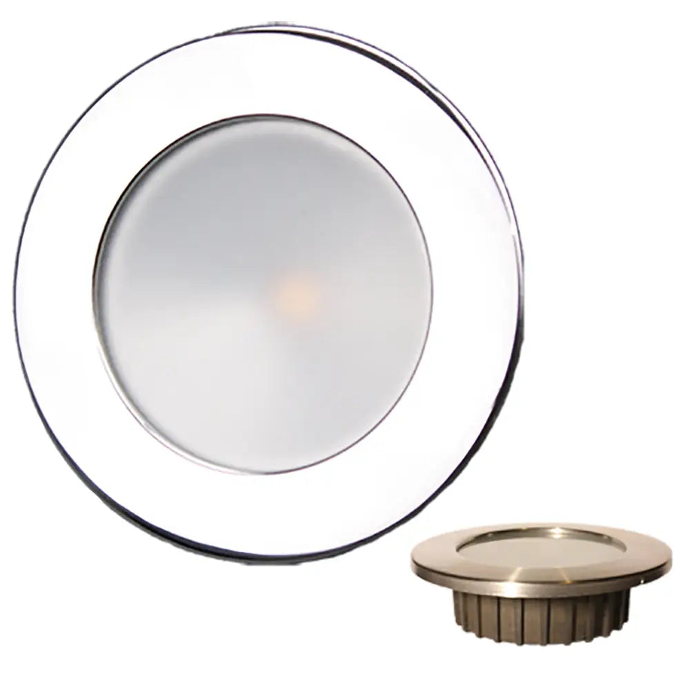 Lunasea &quot;ZERO EMI Recessed 3.5 LED Light - Warm White w/Polished Stainless Steel Bezel - 12VDC [LLB-46WW-0A-SS]