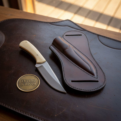 White Bone Handle High Carbon Hunting Knife for Everyday Carry and the Field